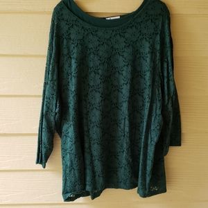 Denim & Co 3x 2 piece blouse